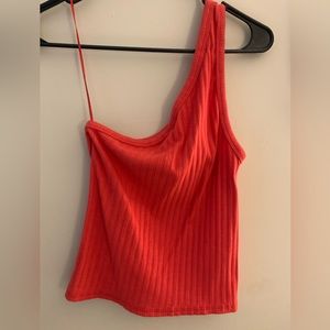 American Eagle one shoulder robbed tank! Coral, Medium